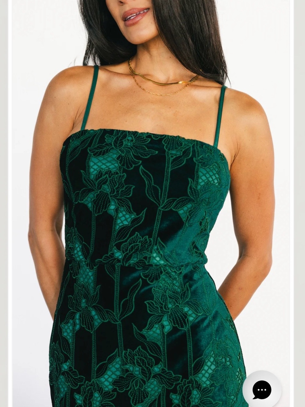 Baltic Born Emerald Green Lace Slip Maxi Dress - Picture 3 of 6